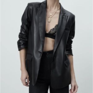 Zara Faux Leather Blazer